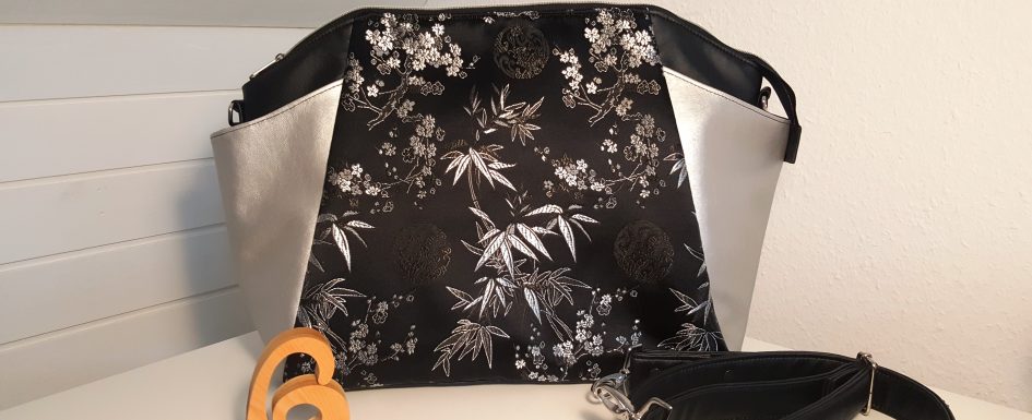 tasche "annette" in silber/schwarz